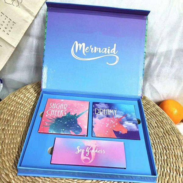 Mermaid SUGAR CHEEKS DREAMY Sea Goddess 9 colors eyeshadow mermaid 3 in 1 set eye shadows cosmetic set Arrival Beauty free shipping In stock