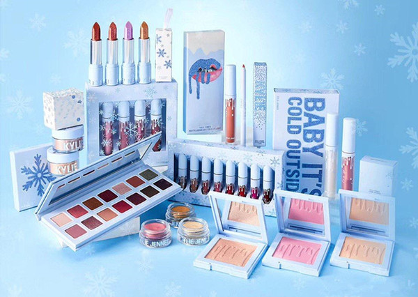 Christmas Holiday Collection Makeup Set Eyeshadow Cream Eyeyshadow Baby It's Cold Outside 8pc lipkit Chill Baby Lip Lipstick Highlight Blush