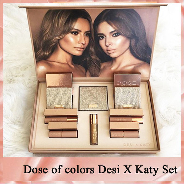 2017 Dose of colors Desi X Katy Set THE GIRLS Eyeshadow Palette Collaboration Collection Matte Lipstick Lip Gloss Highlighter DHL free