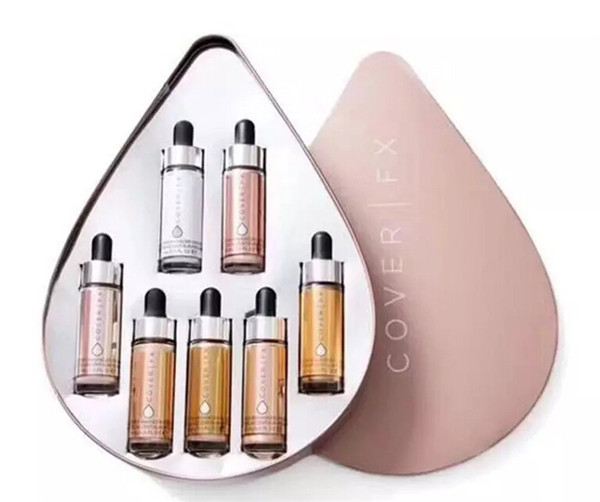 2017 Cover FX Custom Enhancer Drops Face Highlighter Powder Makeup Glow 7color 15ml liquid Highlighters set free shipping