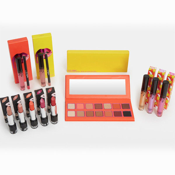 2018 Newest Hot Brand makeup set The Summer Collection Matte lipstick Eyeshadow palette Lip Gloss Cosmetics Kit DHL shipping 18sets