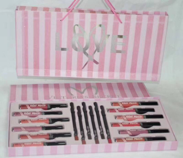 Hot Cosmetics Matte Liquid Lipstick Set lipgloss+lipliner Lip Birthday Edition Holiday Valentine Limited DHL shipping