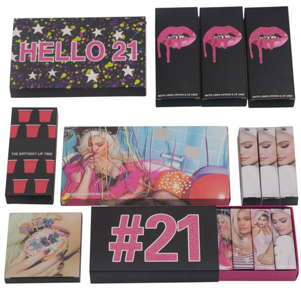 Brand Hello 21 Birthday Collection Makeup Palette Set Matte Lipstick Lipgloss Eyeshadow Pallete Maquiagem Profissional Sombra