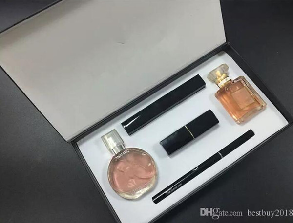 10set 2018 Newest Luxury Brand makeup sets perfume lipstick eyeliner mascara 5 in 1 with box dhl free shipping