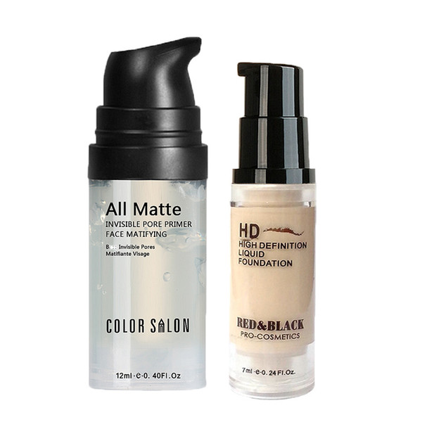 Color Salon Face Makeup Set Matte Foundation Primer Full Cover Concealer Cream Liquid Corrector Make Up Kit Base Pores Cosmetic