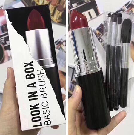 Is this lipstick? no! It's Famous brand M brushes kit makeup brush 4 piece set eyeshadow + blush + foundation + eyebrow brushes makeup tool