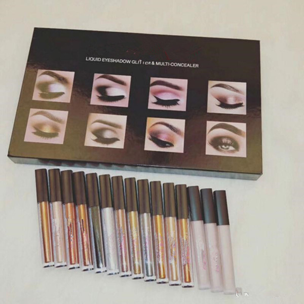 NEW arrival Beauty Liquid Eyeshadow Glitter & Multi Concealer Makeup Set 15pcs per set dhl free shipping