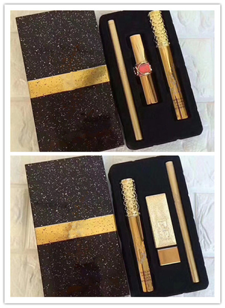 Hot New Brand Makeup Set 3pcs/Set Mascara Lipstick Eyeliner 3 in 1 SET 2 styles Set A/B Cosmetics DHL Shipping