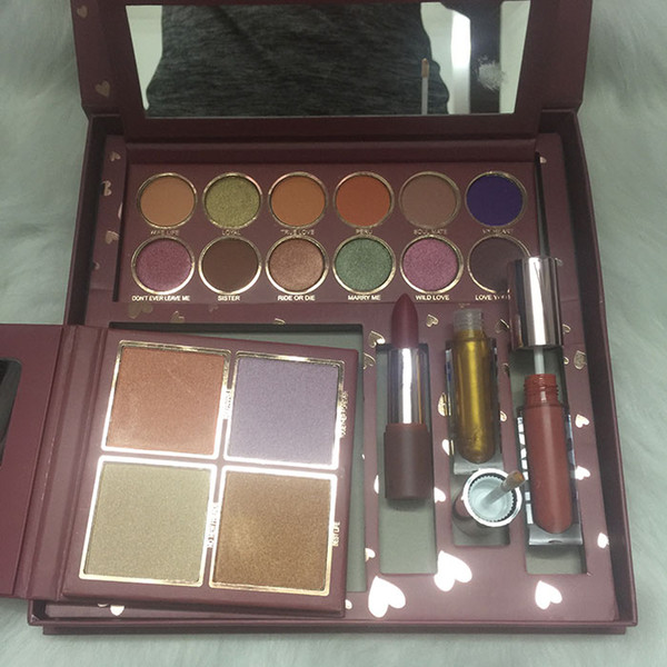 High quality makeup set brand Ky jordyn makeup full set WIFE Life highlighter Eyeshadow Lip Gloss lipstick Cosmetics kit free shipping