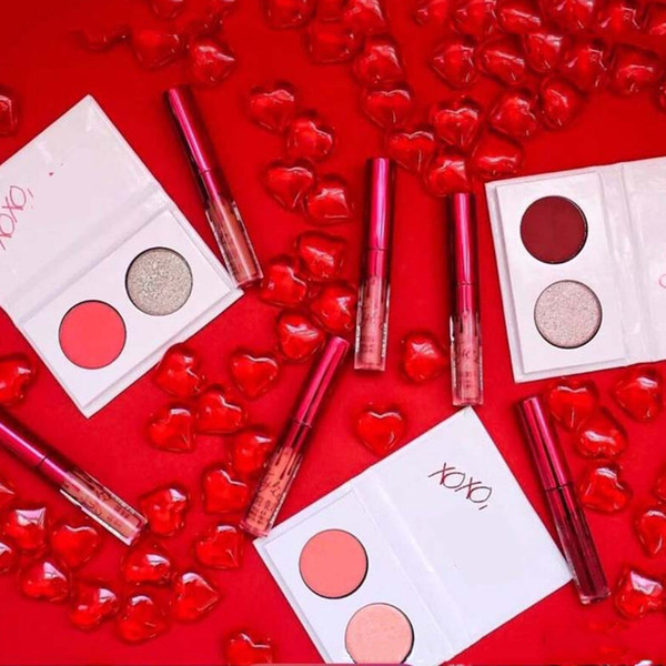 2018 Valentine's day Edition kylie 2 pcs lipgloss+one pcs eyeshadow The Smooch Kiss Me Sweet Heart 3pcs kylie Jenner kylie free shiping DHl