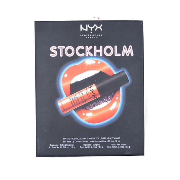 NYX Stockholm Lip Gloss Eye Shadow Blush Collection CITY Set Makeup Palette Eyeshadow lipstick Highlighter Charming Cosmetics Free DHL