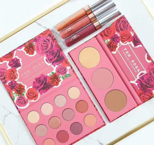 NEW ColourPop Fem Rosa Set 12 color Eye shadow +3 color Highlighter +Matte lipstick DHL Free DHL