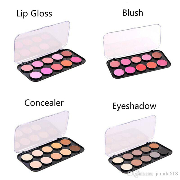 Wholesale NO Lable Makeup Beauty Cosmetics smoky eyeshadow face Concealer Blush Lipstick Lip Gloss Palette Make up palette custom 2018