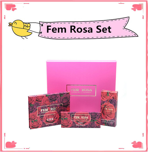Fem Rosa Set 2017 Hot Including 12 Color EyeShadow +3 Color Highlighter +3 Color Matte Lipstick Makeup Kit