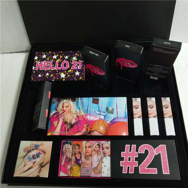 Newest 21 Birthday collection makeup set hello 21 birthday lipstick set Birthday kit set big box