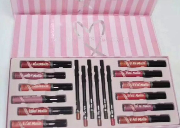 Hot Cosmetics Matte Liquid Lipstick Set lipgloss+lipliner Lip Birthday Edition Holiday Valentine Limited DHL shipping