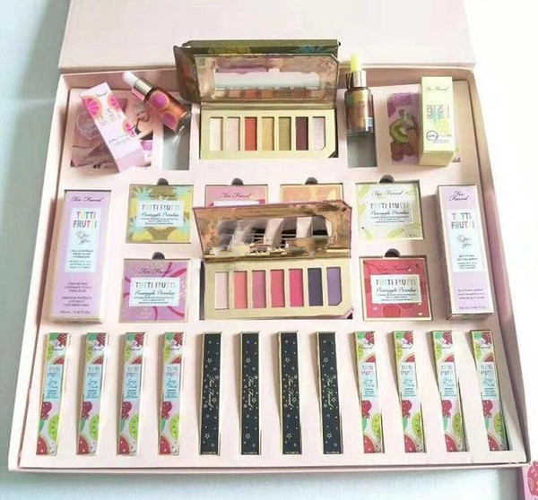 New HOT Faced Tutti Frutti Makeup Set 26in1 Kit Pineapple eyeshadow palette lip gloss liquid highlighter Fruit Cocktail blush powder set