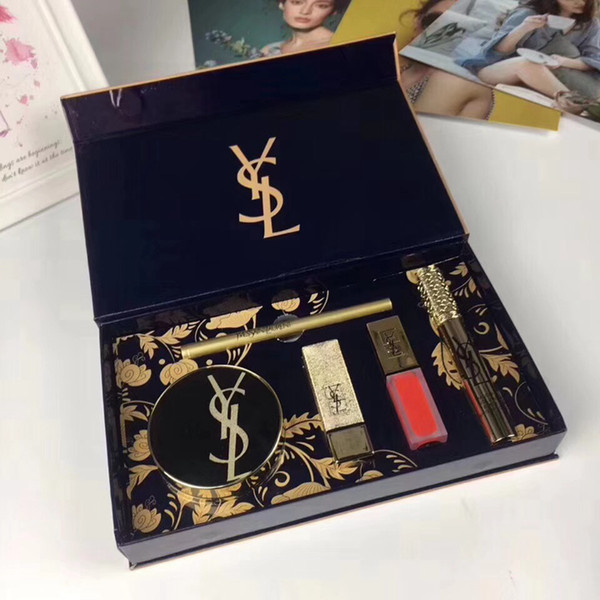 Brand Makeup Sets Eyeliner Lipstick Air Cushion Mascara 5 in 1 With Box Make Up Sets RRA1098
