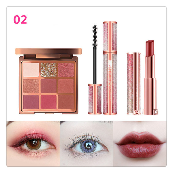 High-end Starry Sky Series Eyes Makeup Set Glitter Eyeshadow Palette Velvet Nude Matte Lipstick Mascara 4d Gifts Set