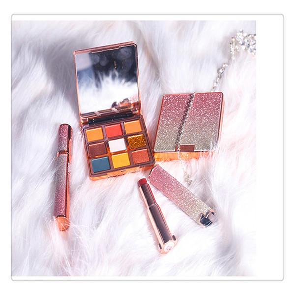 High-end Starry Sky Series Eyes Makeup Set Glitter Eyeshadow Palette Velvet Nude Matte Lipstick Mascara 4d Gifts Set