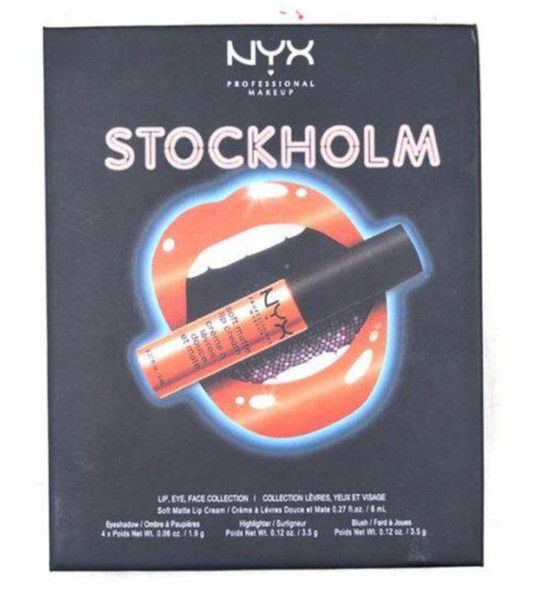 NYX 2018 newest makeup set stockholm Stockholm 1 lip glaze + four color eye shadow + two color blush DHL free shipping