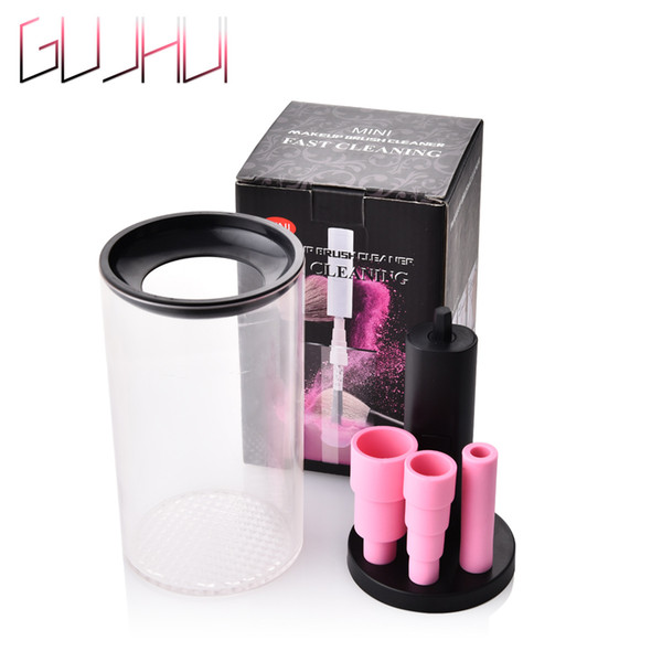 GUJHUI Electric Makeup Brush Cleaner & Dryer Washing Machine Automatic Make Up Brush Rotation Washing Cleaning Tool