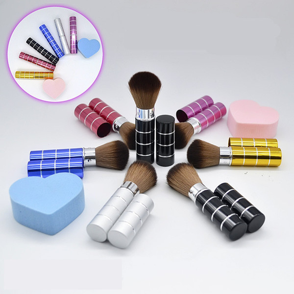 Flexible make up Foundation Blush Beauty Cosmetics Powder make up brush 6 Colors High quality Portable Retractable