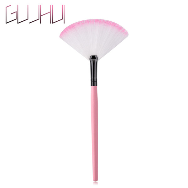 GUJHUI 1Pcs Makeup Brushes small Fan shape Foundation Powder Eyeshadow Cosmetics brush 6 color Make Up Brush Tools