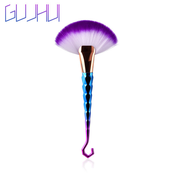 GUJHUI 1Pcs fan Makeup Brush diamond fish hook Make Up Brushes Powder Foundation Blush concealer Beauty Cosmetics Tool