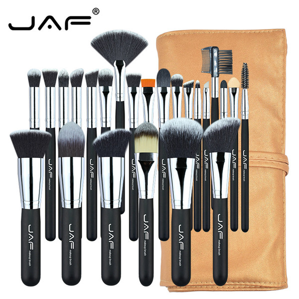 JAF High Quality 24pcs Professional Makeup Brushes Set Powder Foundation Blusher Eyelashes Eye shadow Eyeliner Concealer Brush Tool with bag