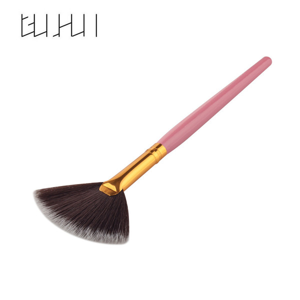 GUJHUI 1pcs fan makeup brushes Face Foundation powder Cosmetic High Quality Beauty 2 colors make up brush