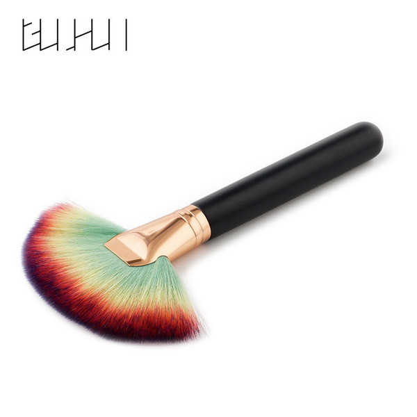 GUJHUI Large Fan Shape Powder Makeup Brushes Tools Professional Color Foundation Contour Blusher Multifunction Makeup Tool