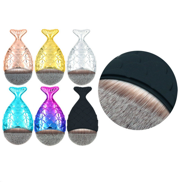 Mermaid Makeup Brush Powder Contour Fish Scales Mermaidsalon Foundation Brush Set Beauty Cosmetics Blush Powder make up brush 6 colors