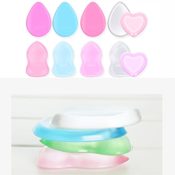 Clear Good quaity Powder Puff Transparent Silicone Face Foundation Tool Sponge Blender Silicone Powder Puff BB cream foundation makeup tools