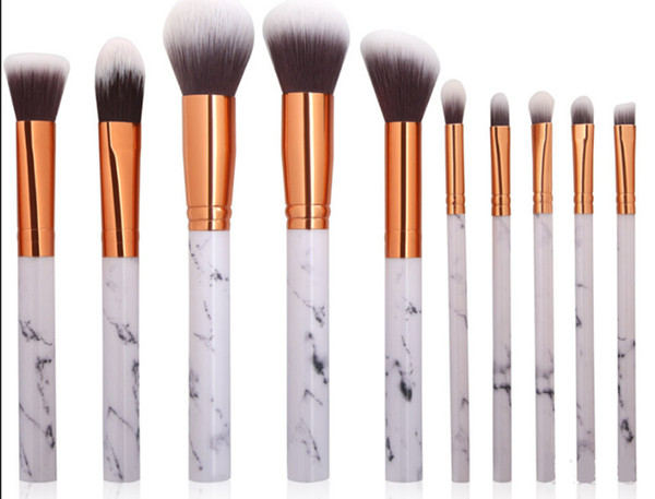 MAANGE Marbling Makeup Brushes 10Pcs/set Kit Marble Pattern Cosmetic Powder Foundation Eyeshadow Lip Make Up Tools