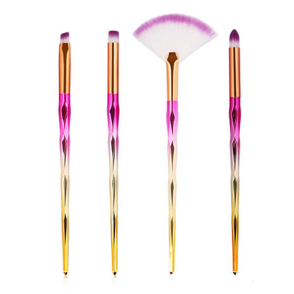 Professional Diamond Rainbow Handle Makeup Brushes Set Foundation Face Powder Eye Shadow Lip Beauty Cosmetic Makeup Tools