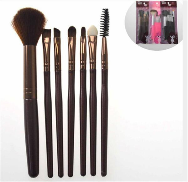 wholesale 7pcs setb Eye Make-Up Brushes Makeup Brushes Set eye shadow Face Foundation Blush Lip Liquid Cream Powder Cosmetics brushes