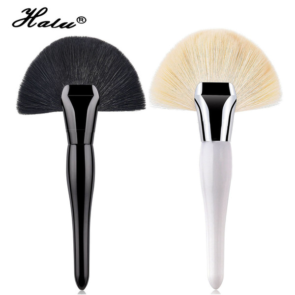 HaLu Black White Gourd Loose Power Makeup Fan Brush Super Soft Large Cosmetic Foundation Blush Bronzer Brushes