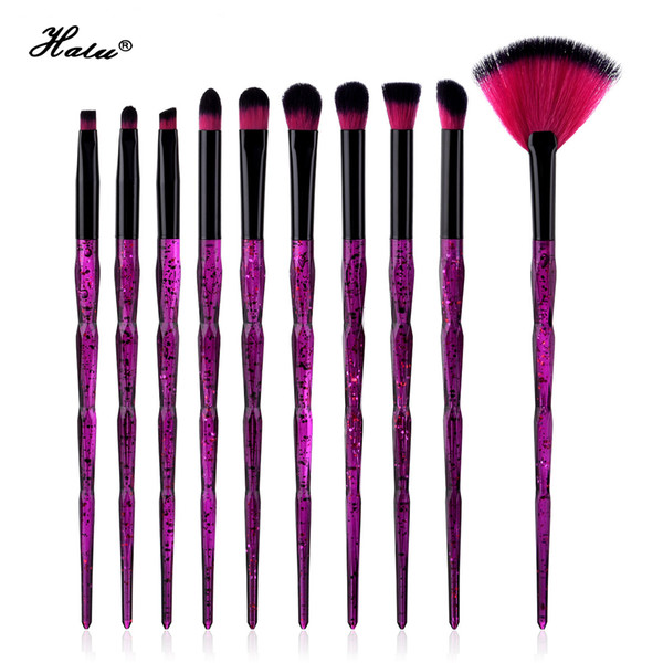 Halu Starry Sky Unicorn Diamond Makeup Brushes Set Make up Eyeshadow Lip Nose Cosmetic Brush Set 10Pcs