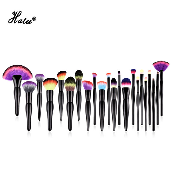 Halu 22Pcs Hot Back White Professional Gourd Makeup Brushes Set Powder Blush Cosmetic Makeup Brushes Contour Blender Brush Tool