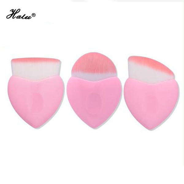 Halu Cute Fashion Pink Heart Mermaid Makeup Brushes 3pc Blending Powder Pro Foundation Contour Beauty Brush Cosmetic Tool