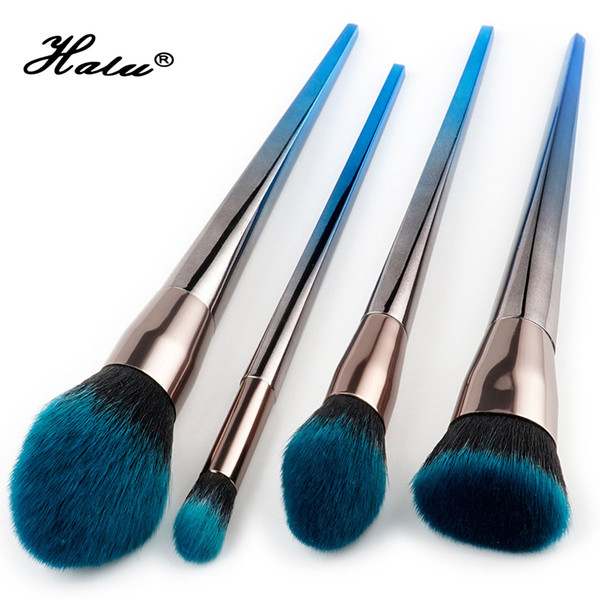 Halu Fire Flame Contour Makeup Brushes Set Professional Make up Brushes Set 4Pcs Eyeshadow Fan Flat Cosmetic Brush Set Kits