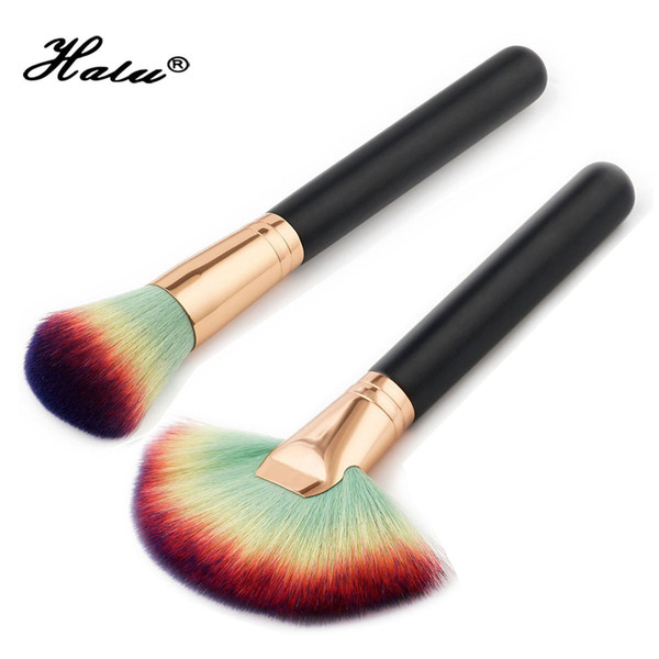 HaLu Rainbow Fan brush Loose Power Makeup Brush Super Soft Large Cosmetic Foundation Blush Bronzer Brushes