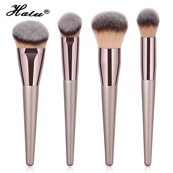 Halu Professional Makeup Brushes Set 4pcs Soft Make Up Foundation Contour Brushes Set Face Eye Shadows Powder Brush Make Up Tool