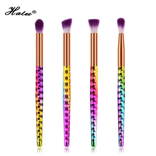 Halu Unicorn Makeup Brushes 4pcs Eyeshadow Brush Eyebrow Concealer Make Up Brushes Synthetic Bristles Cosmetics Brush Set