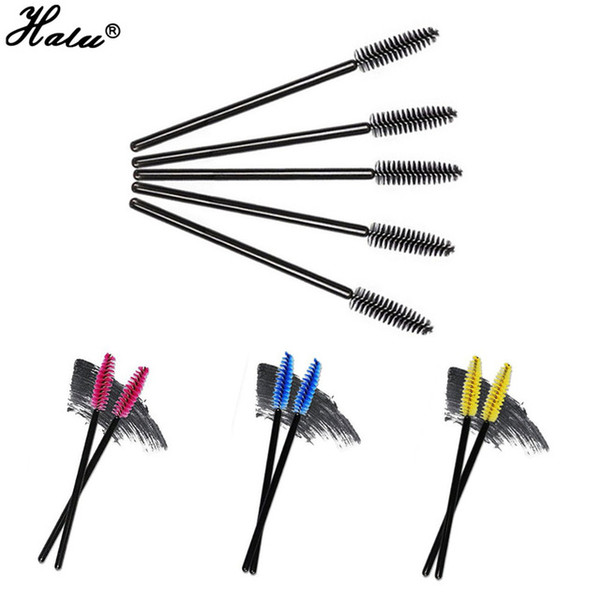 Halu 50Pcs Disposable eyelash Brush Mascara Wands Applicator Spoolers Eye Lashes Cosmetic Brushes Makeup Tool Multicolor