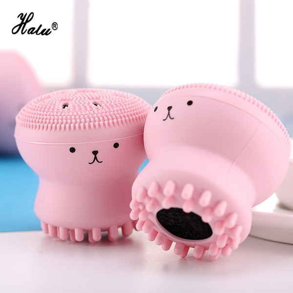 HaLu Octopus Silicon Wash Face Brush Jellyfish Facial Pore Cleanser Brush Body Skin Cleaning Tool Facial Care Cleansing Brush