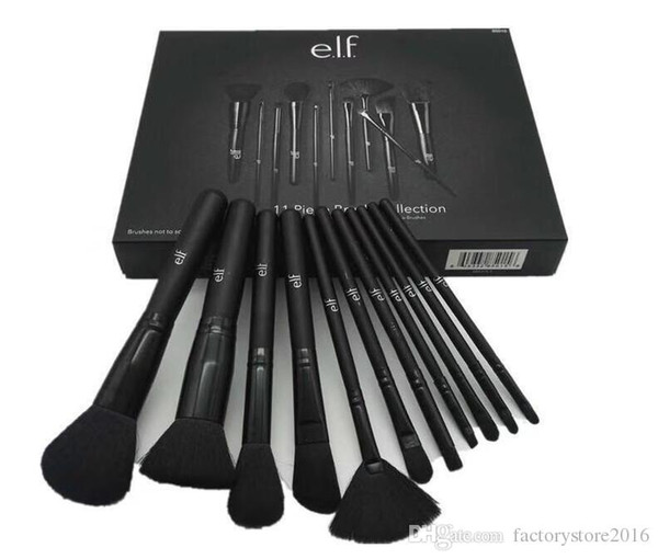 11pcs/set ELF Makeup Brush Set Face Cream Power Foundation Brushes Multipurpose Beauty Cosmetic Tool Brushes Set with box Free Shipping