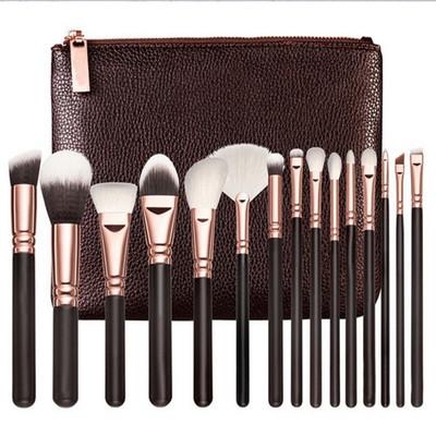 Brand high quality Makeup Brush 15PCS/Set Brush With PU Bag Professional Brush For Powder Foundation Blush Eyeshadow