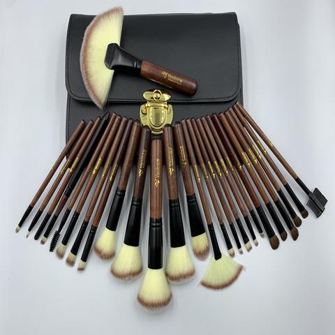 26pcs Makeup Brushes Powder Foundation Eyeshadow Lip Fashion with PU Cosmetic bag Veninow Brand